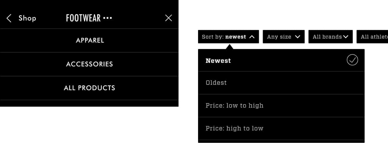 Titan app filters