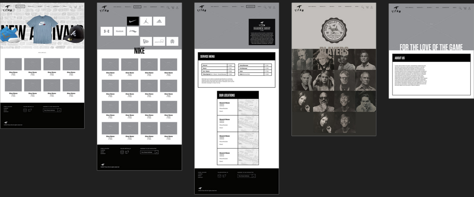 Wireframes for Titan22